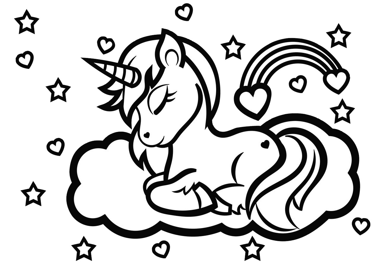 printable coloring pages of unicorns