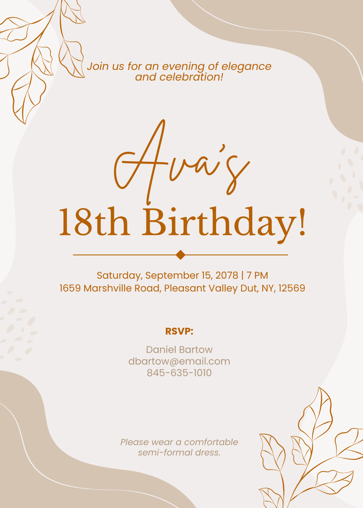 18th birthday party invitation template