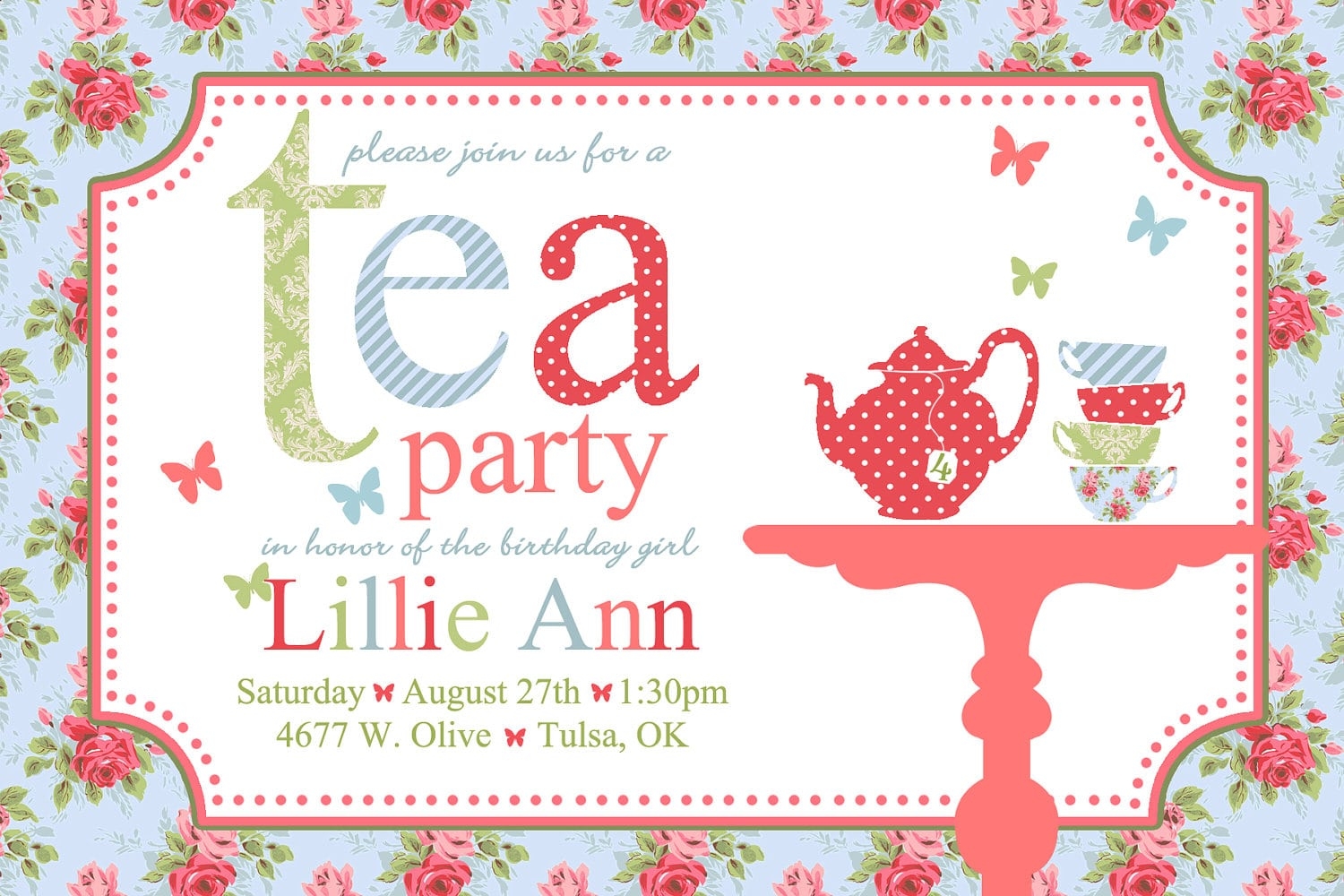 afternoon tea invite template