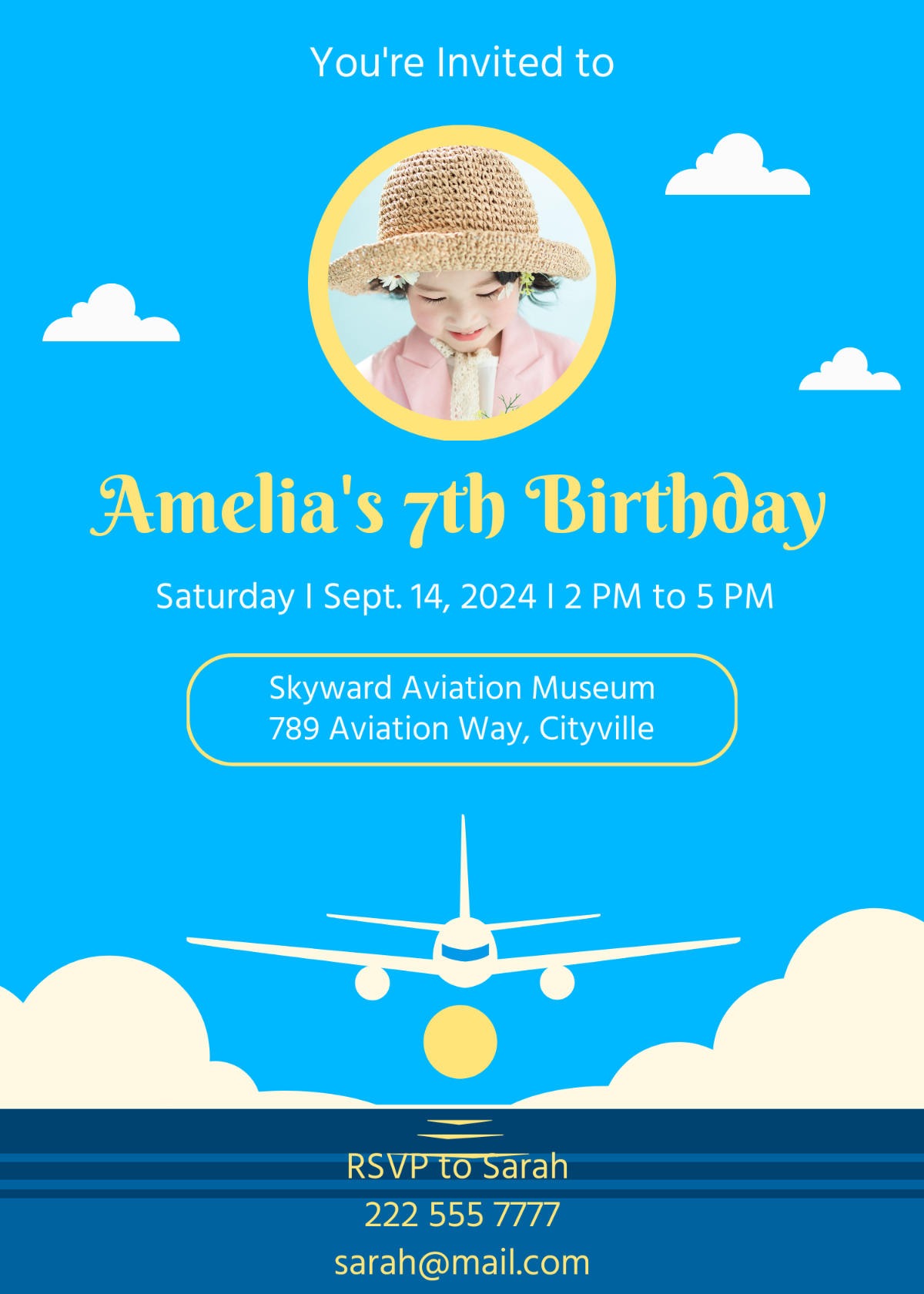 airplane birthday invitation template