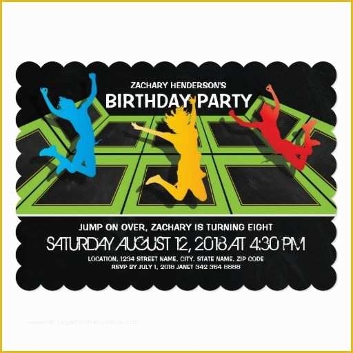 trampoline party invitation template free