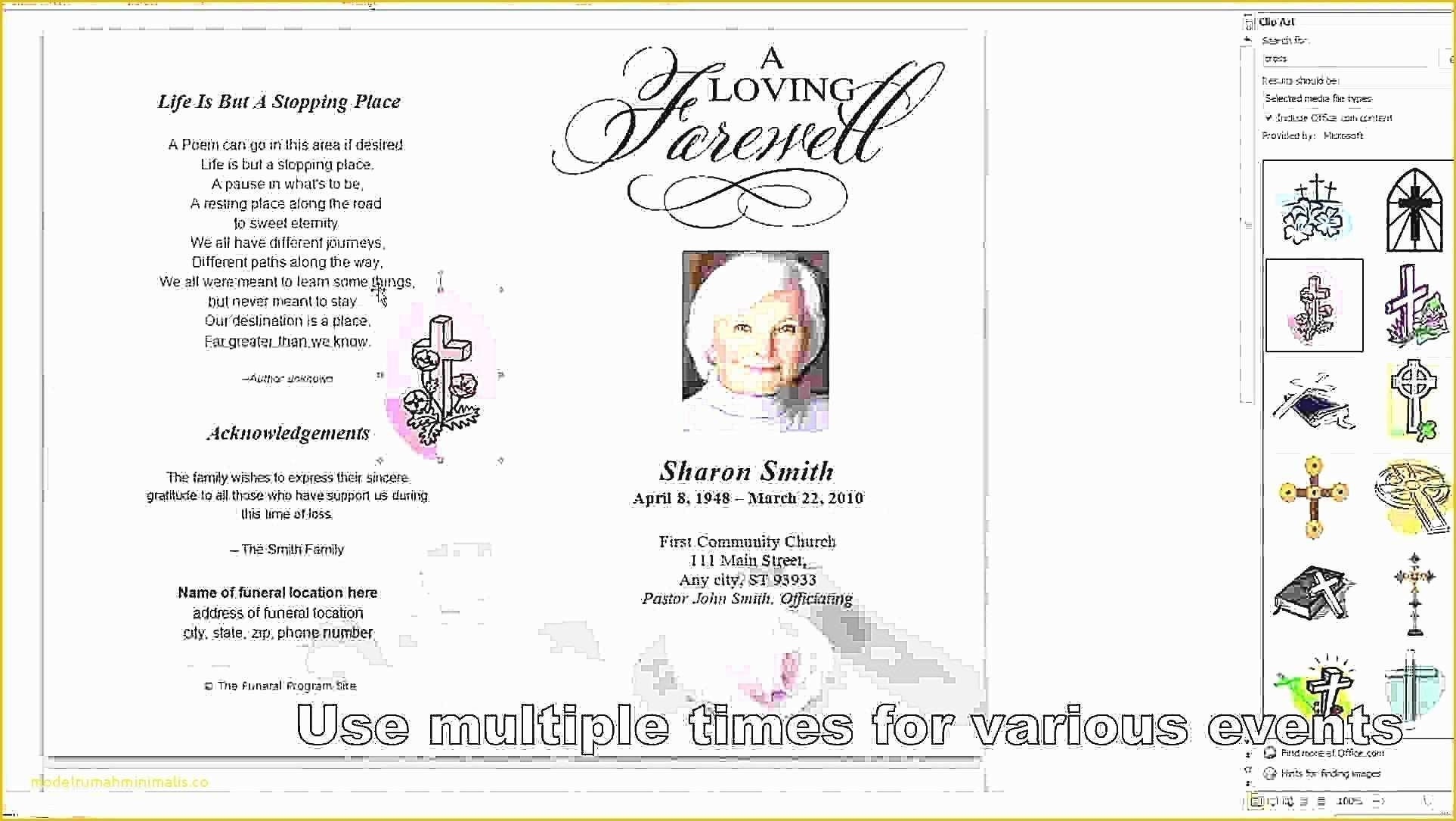 Free Celebration Of Life Program Template Of Inspirational Free