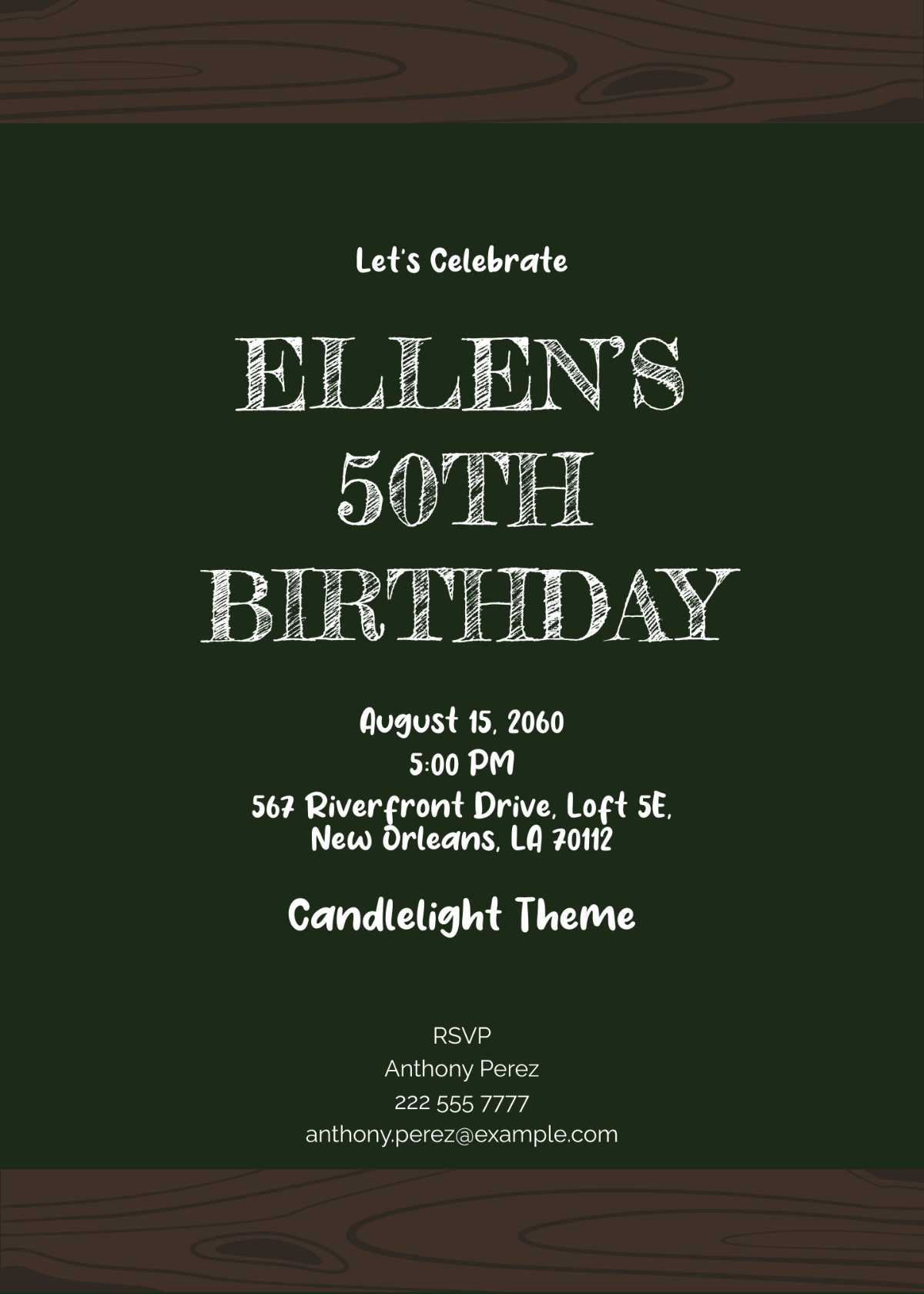 50th birthday party invitation template