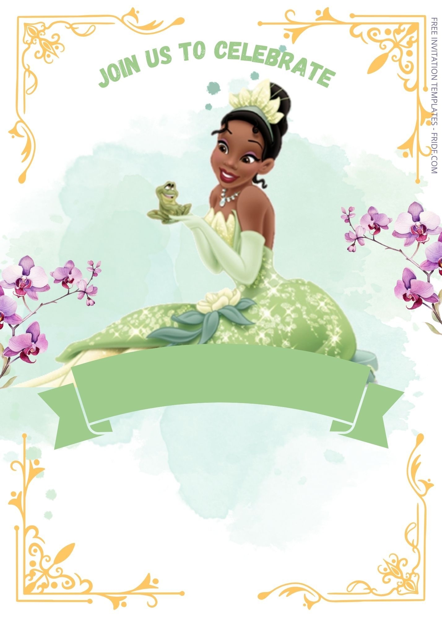 FREE Charming The Princess And The Frog Birthday Invitation Templates