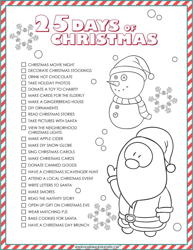 Free Christmas Activity Printables For Kids Homemade Heather
