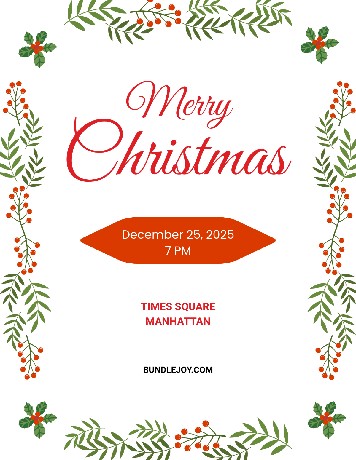 Free Christmas Invitation Flyer Template To Edit Online