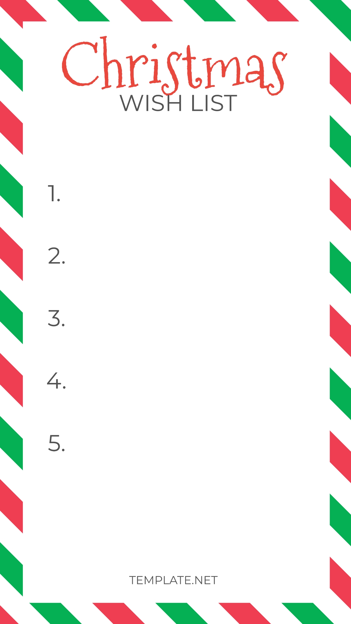 christmas list template free printable