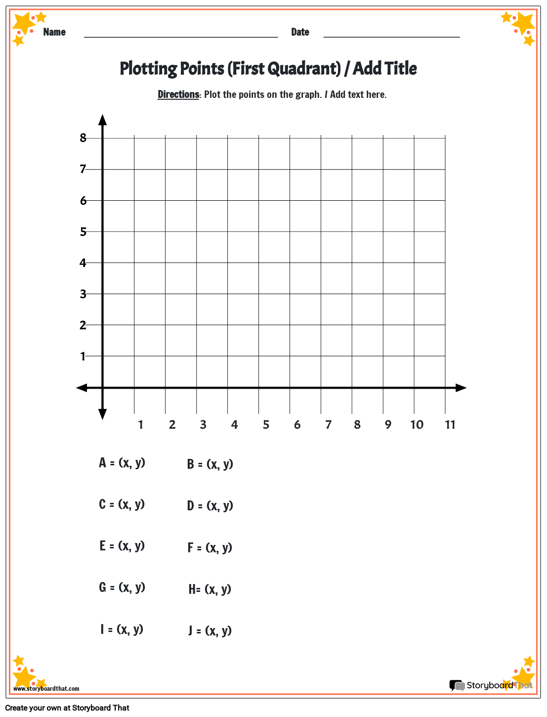 cartesian coordinate plane worksheet