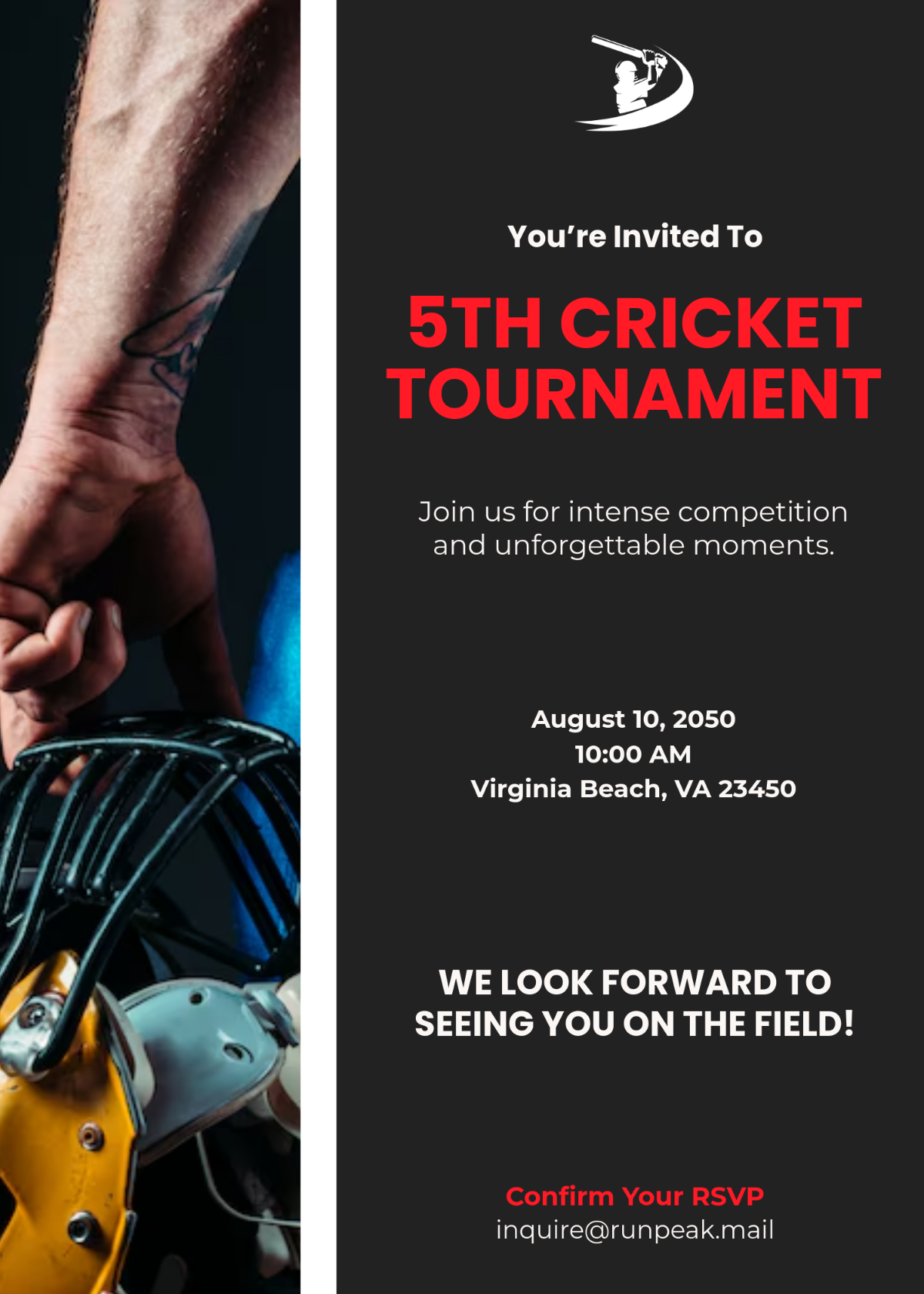 Free Cricket Invitation Card Template To Edit Online