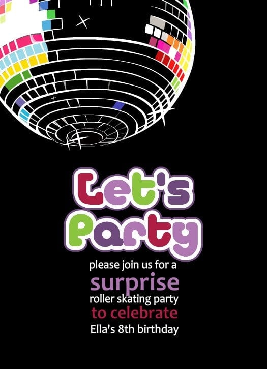 70's disco invitation templates