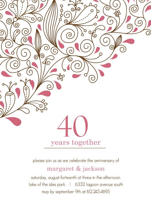 Free Downloadable Anniversary Invitation Templates