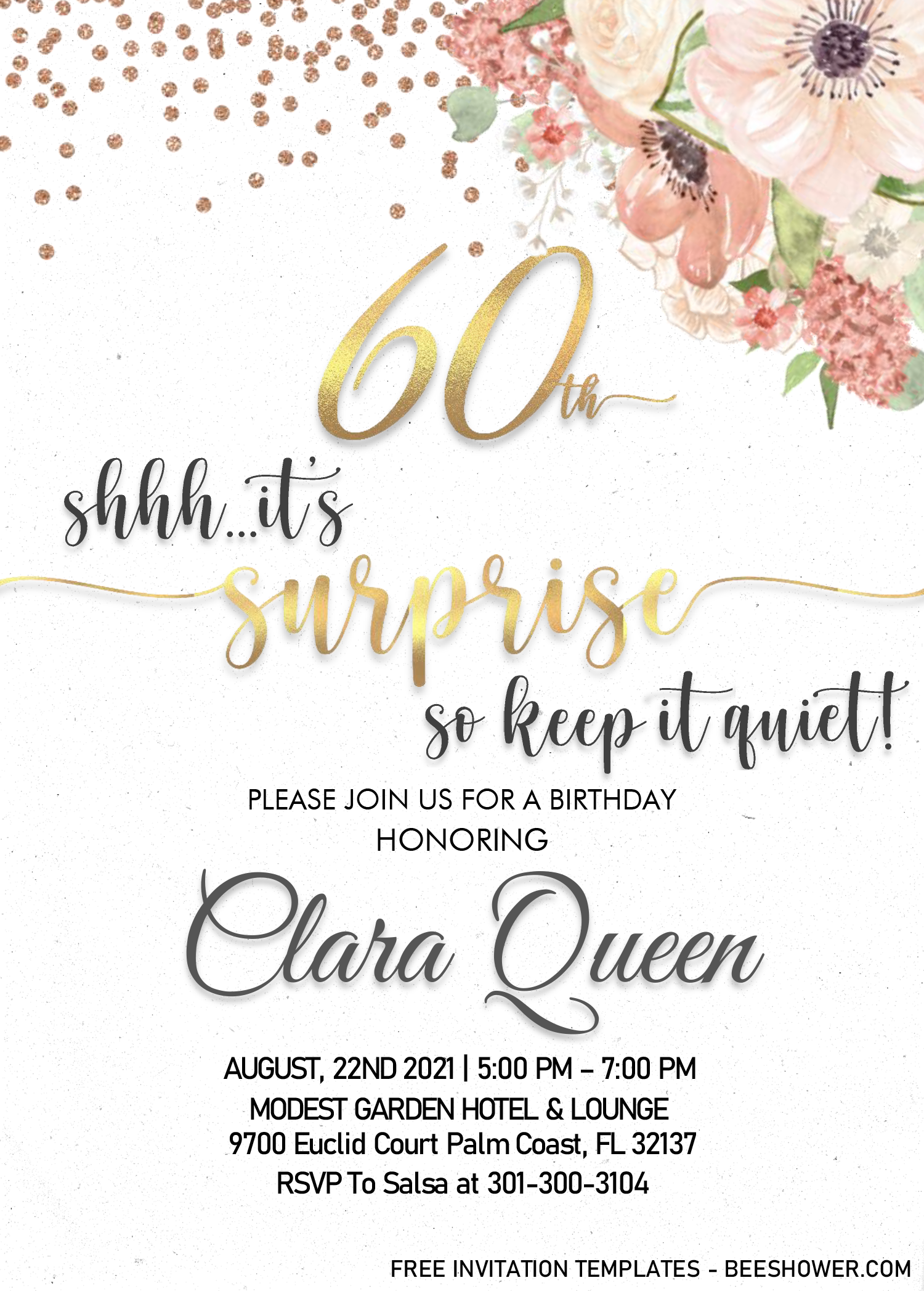 60th birthday invitation free templates