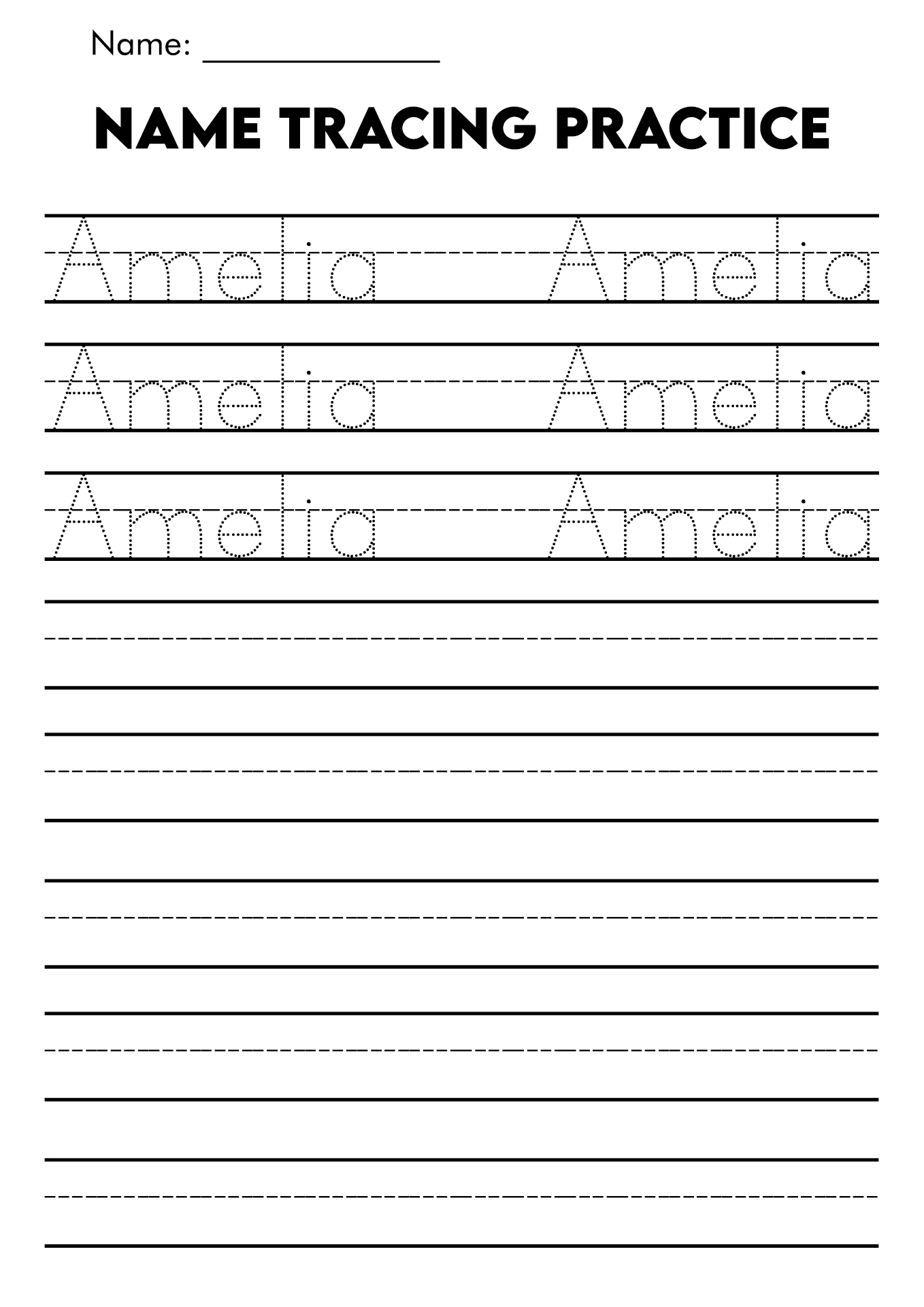name writing worksheet
