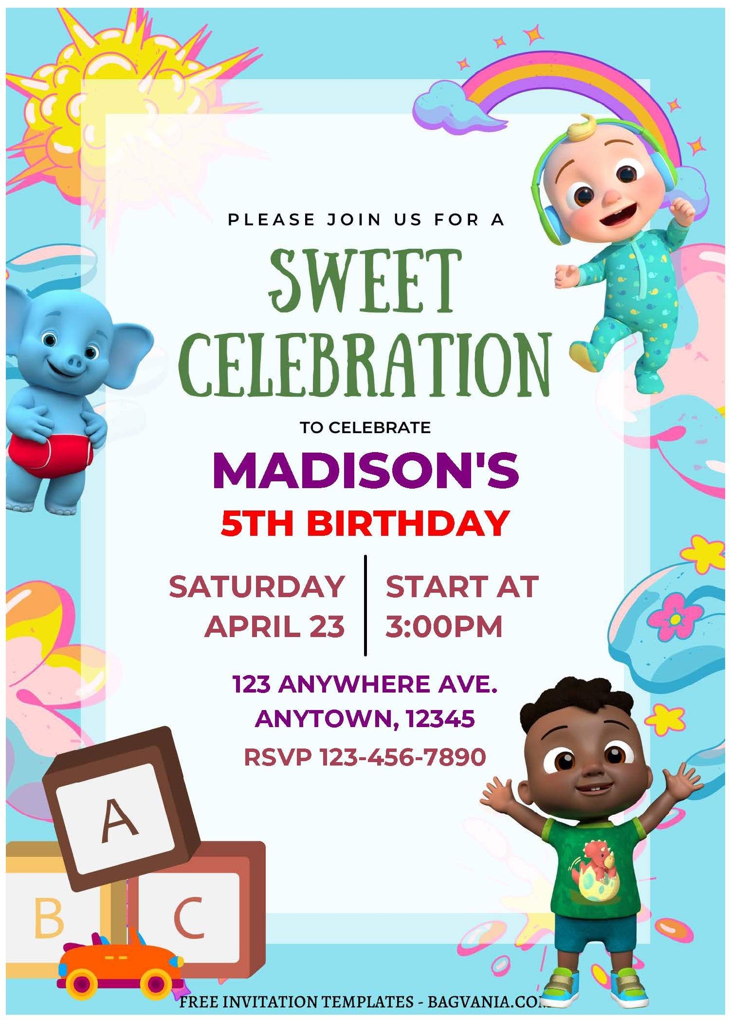 Free Editable Pdf Sweet Cocomelon Birthday Invitation Templates Artofit