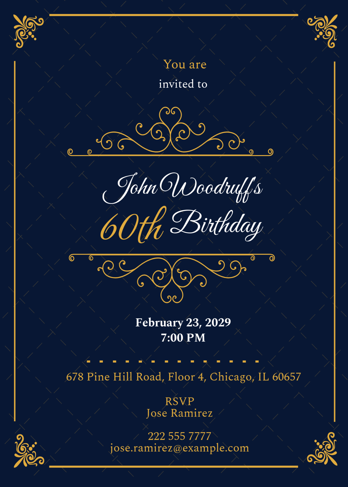 Free Elegant Vintage Invitation Template Edit Online Download