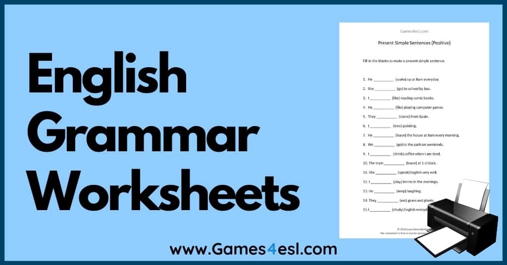 free grammar worksheets