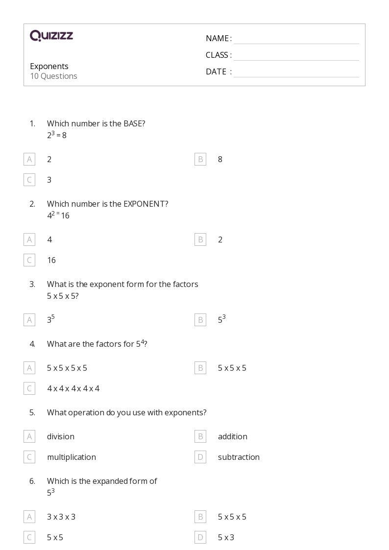 Free Exponents Worksheet 6th Grade Download Free Exponents Worksheet 