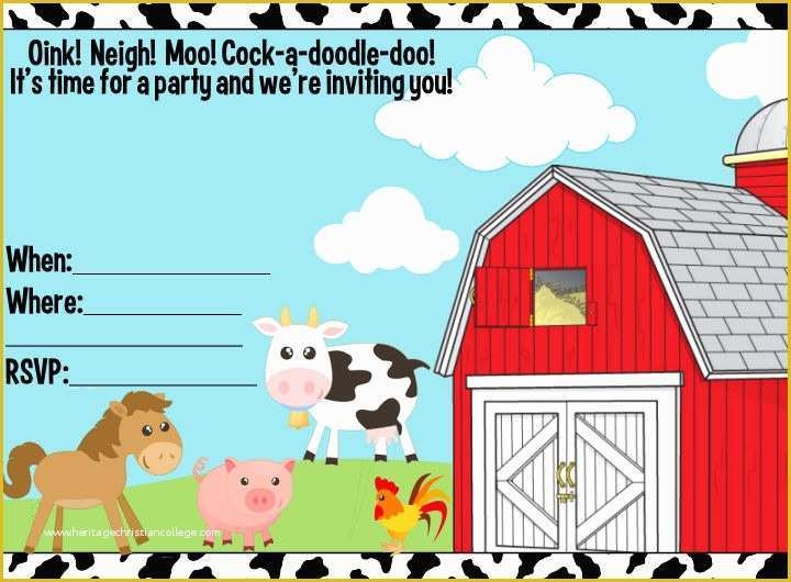 free farm birthday invitation templates