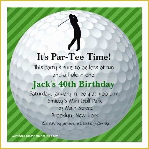 Free Golf Invitation Template Of 40th Birthday Ideas Free Golf Birthday