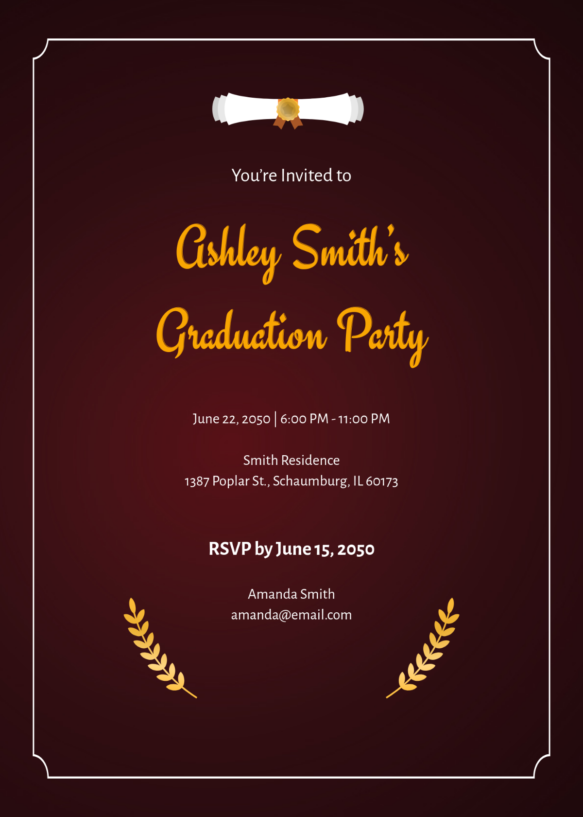 graduation invitation name cards template