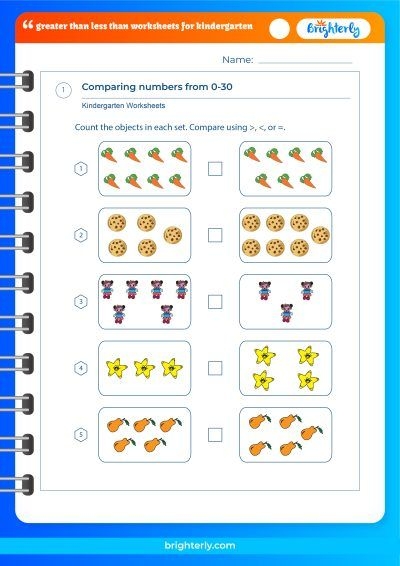 Free Greater Than Less Than Worksheets Kindergarten PDFs Worksheets 