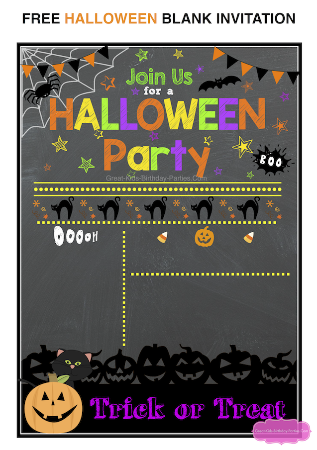 Free Halloween Party Invite Templates Printable Calendars AT A GLANCE