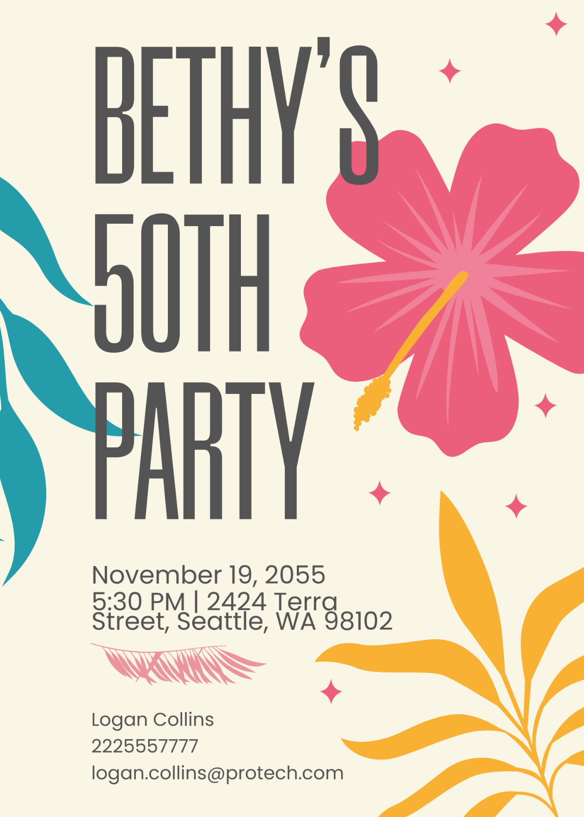 Free Happy 50th Birthday Invitation Template To Edit Online