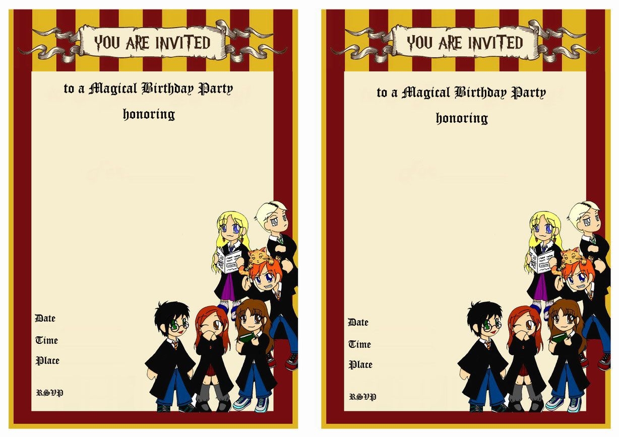 free harry potter invitation template