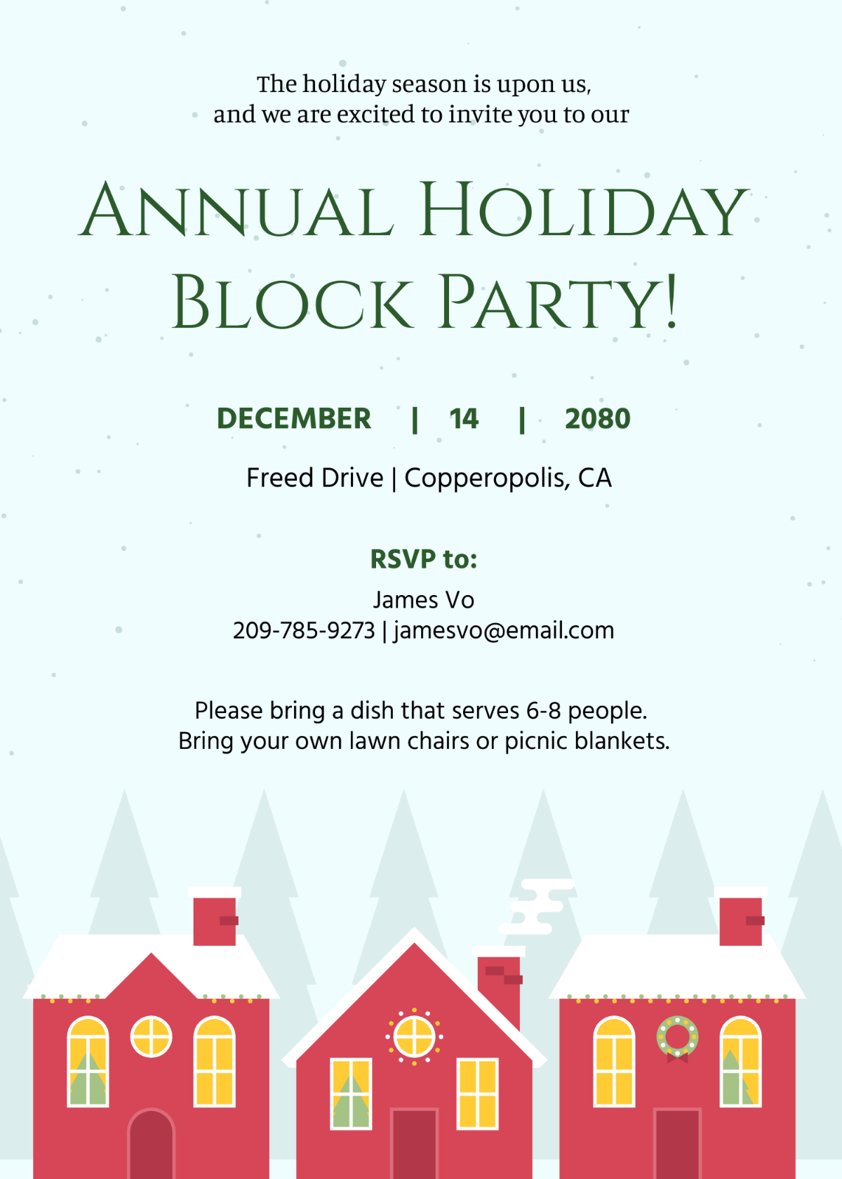 holiday party email invitation template