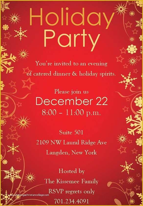 Free Holiday Invitation Templates Word Of Holiday Invitation Template 