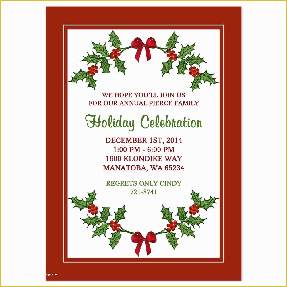 Free Holiday Invitation Templates Word Of Printable Christmas Borders 