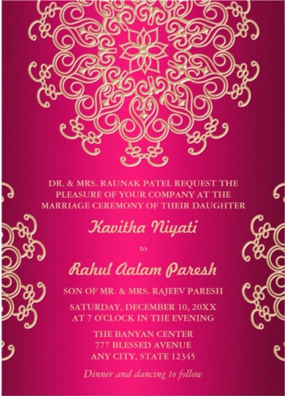 Free Indian Wedding Invitation Templates For Word The Templates Art