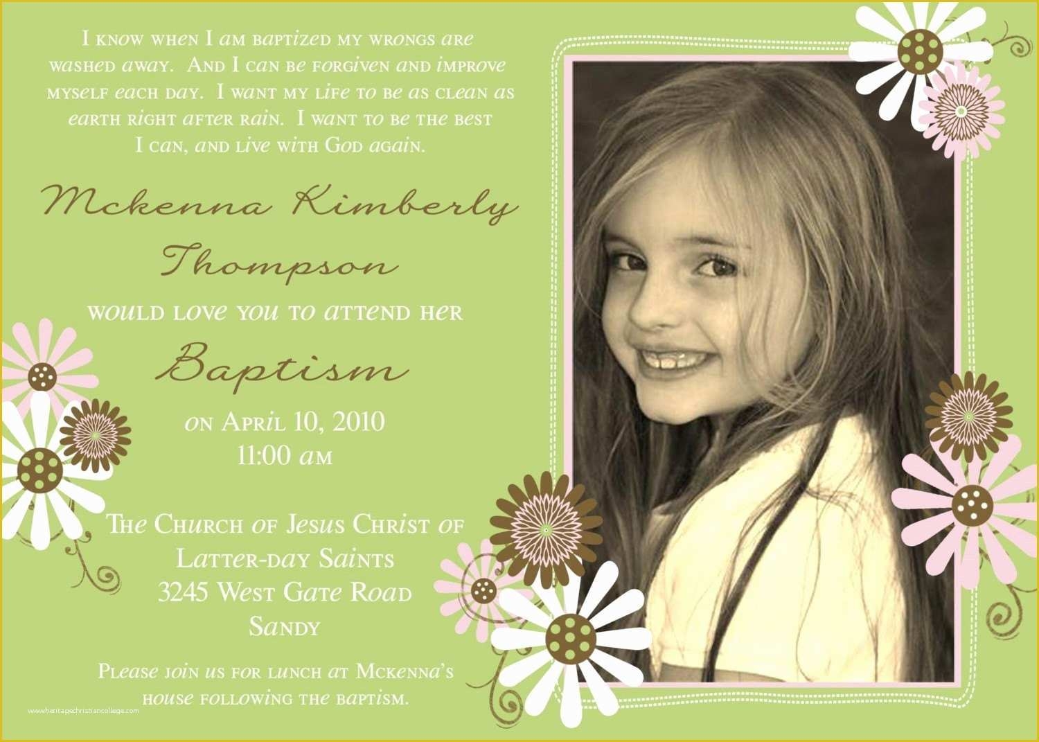 Free Lds Baptism Invitation Template Of Lds Baptism Invitation Trevor 