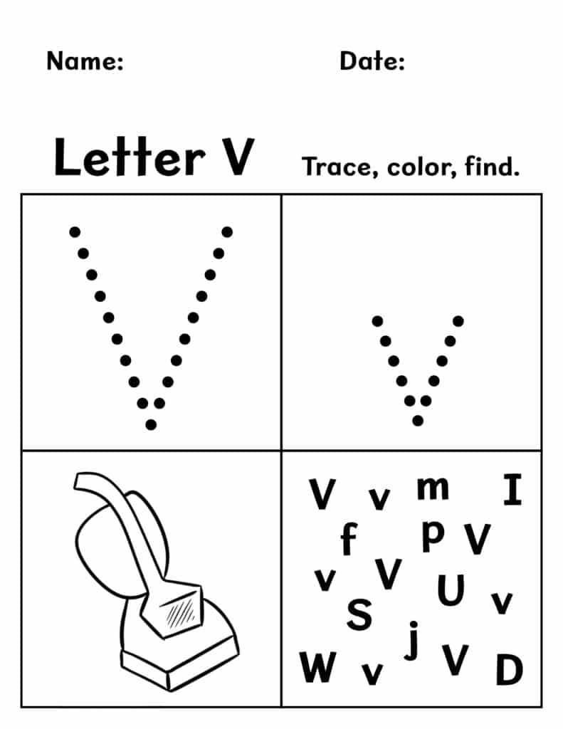 Free Letter V Worksheet For Preschoolers Download Free Letter V 