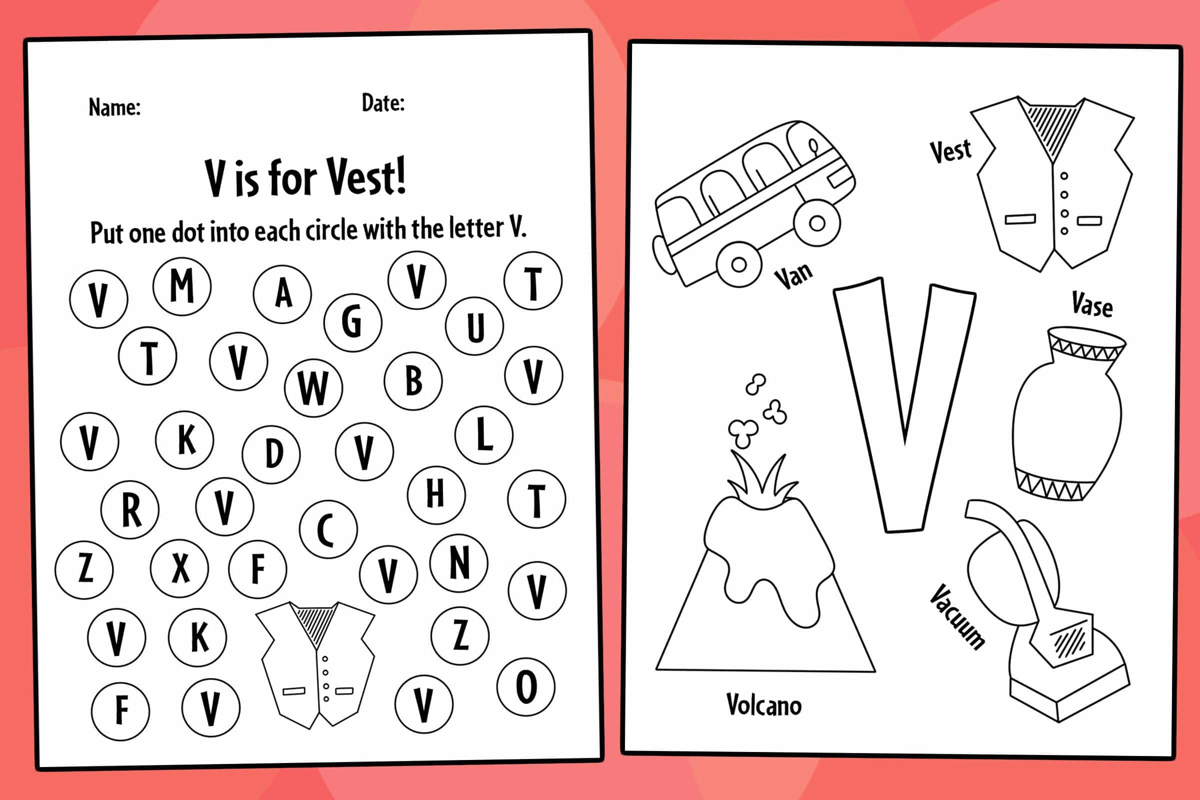 Free Letter V Worksheet For Preschoolers Download Free Letter V