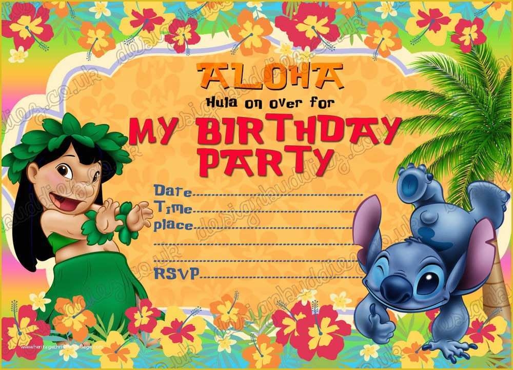 Free Lilo And Stitch Invitation Template Of Lilo And Stitch Scrump