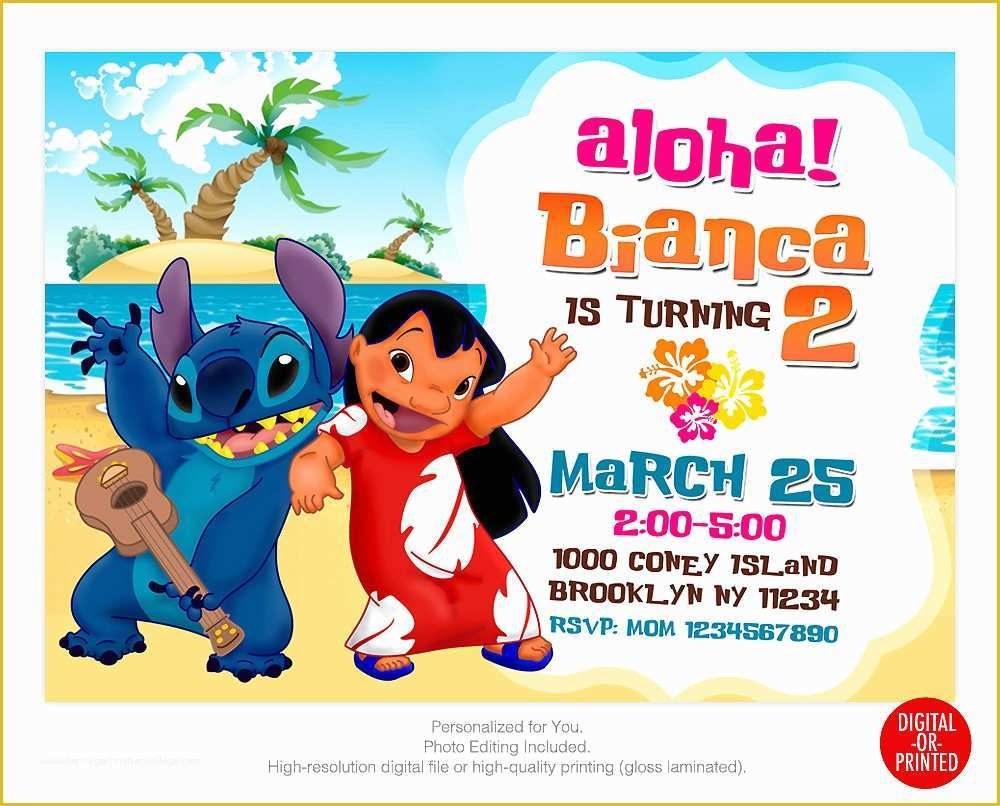 lilo and stitch invitation template free