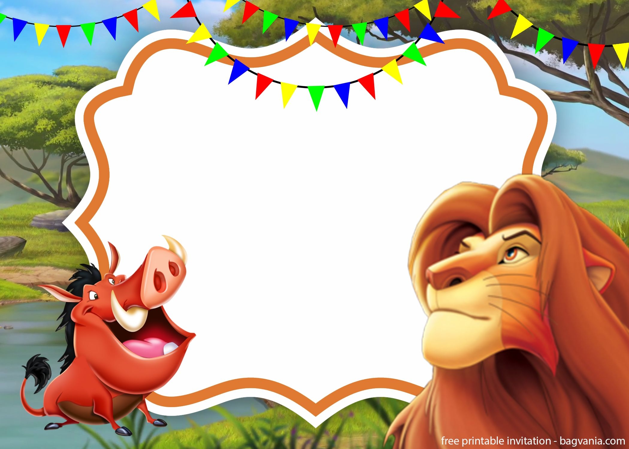 free lion king birthday invitation template