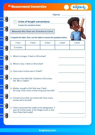 Free Measurement Conversion Worksheets PDF Brighterly
