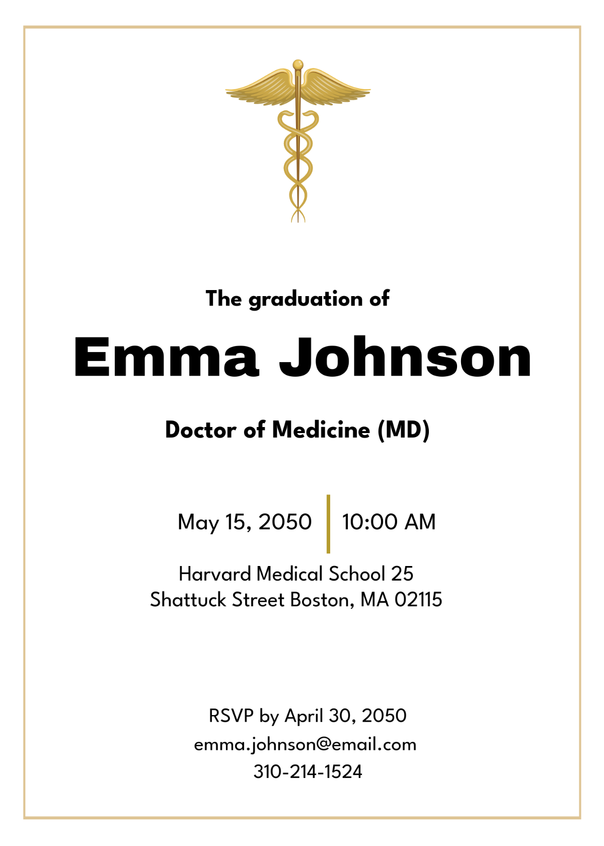 Free Medical School Graduation Invitation Template To Edit Online