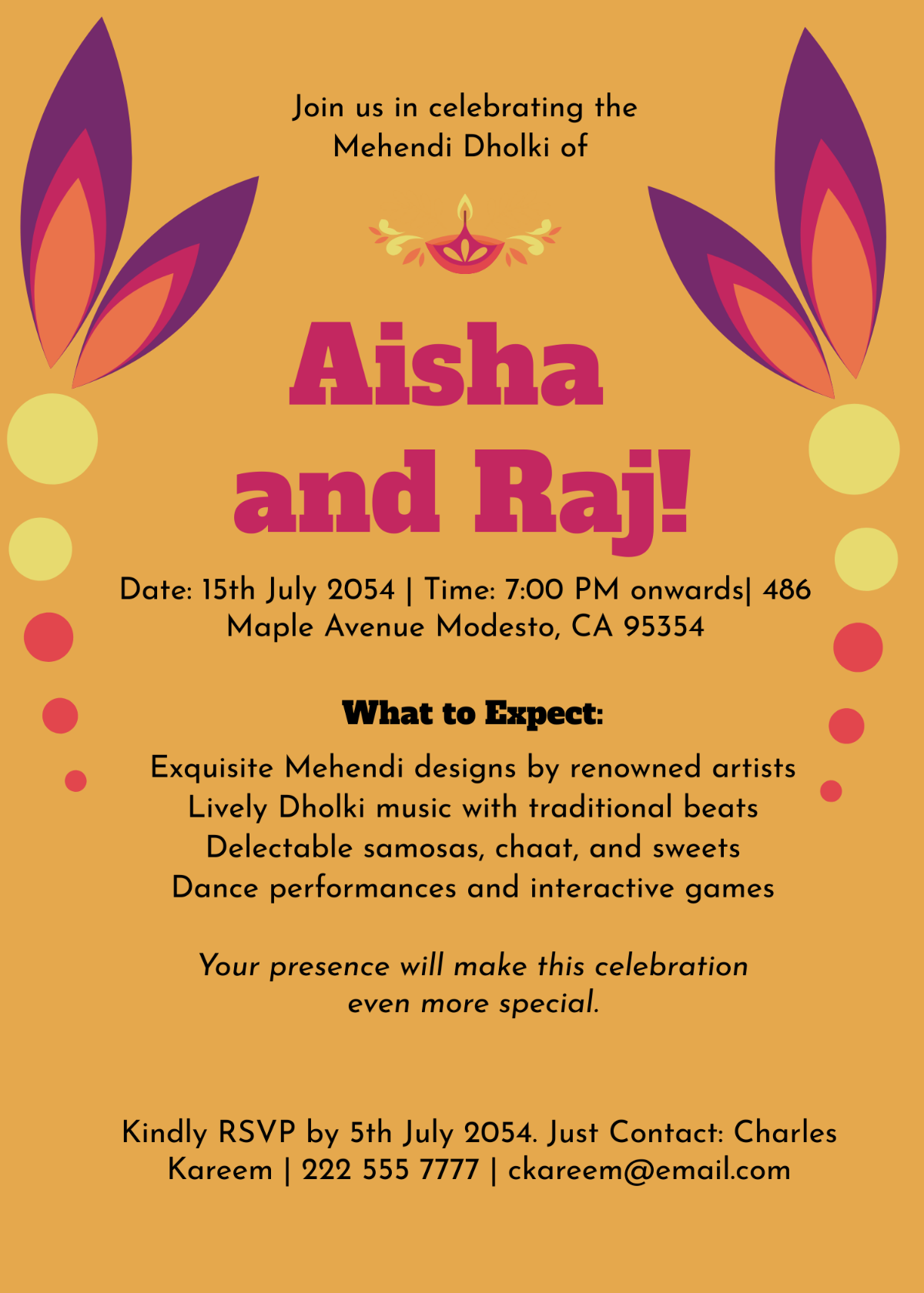 dholki invitation template