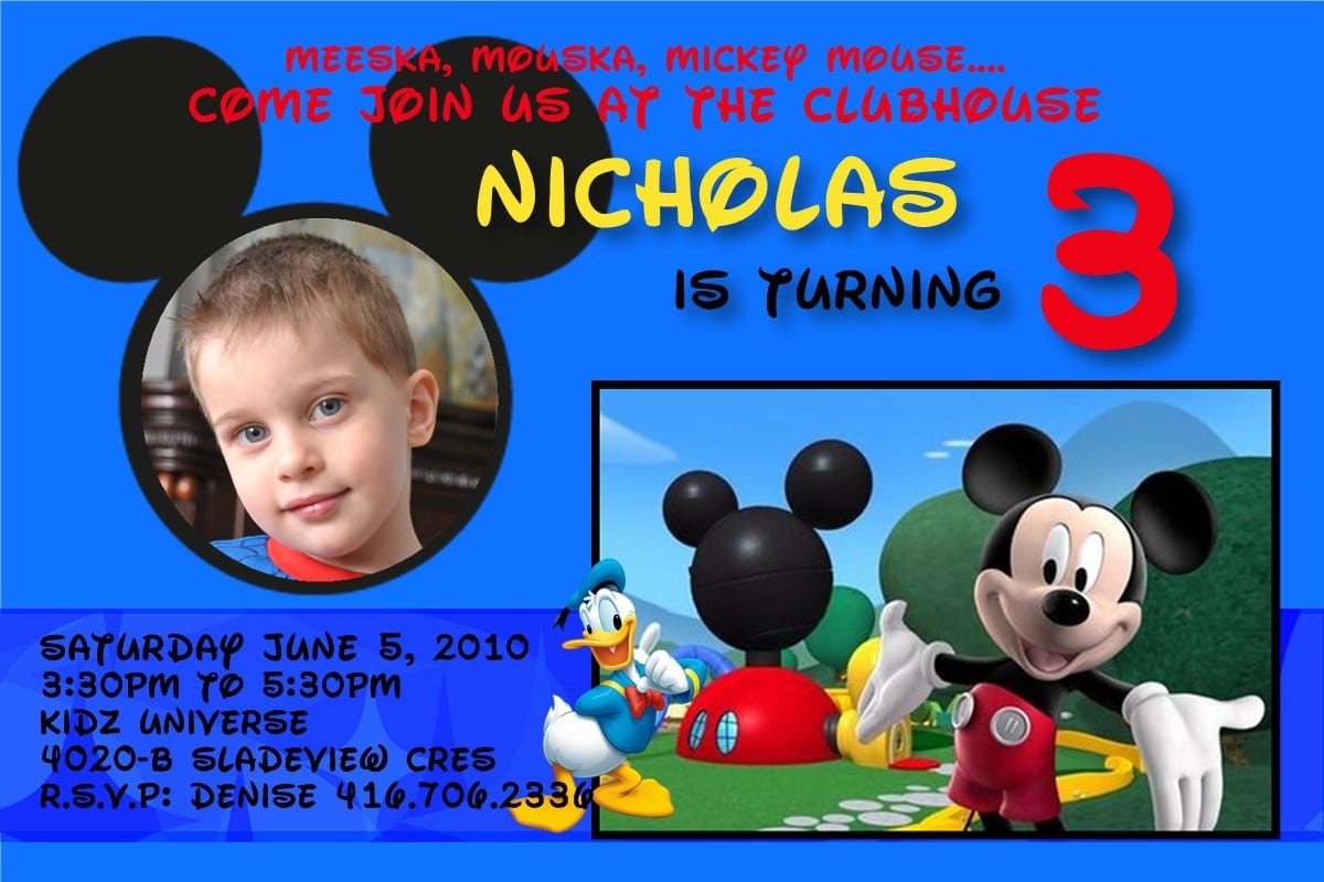 mickey clubhouse invitation template
