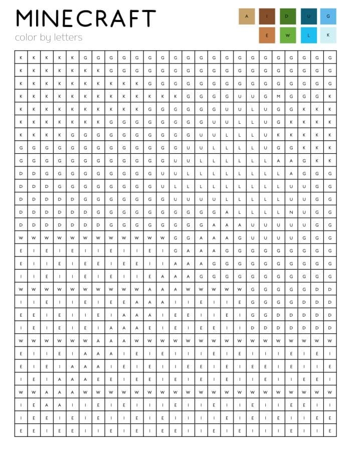 free minecraft color pages