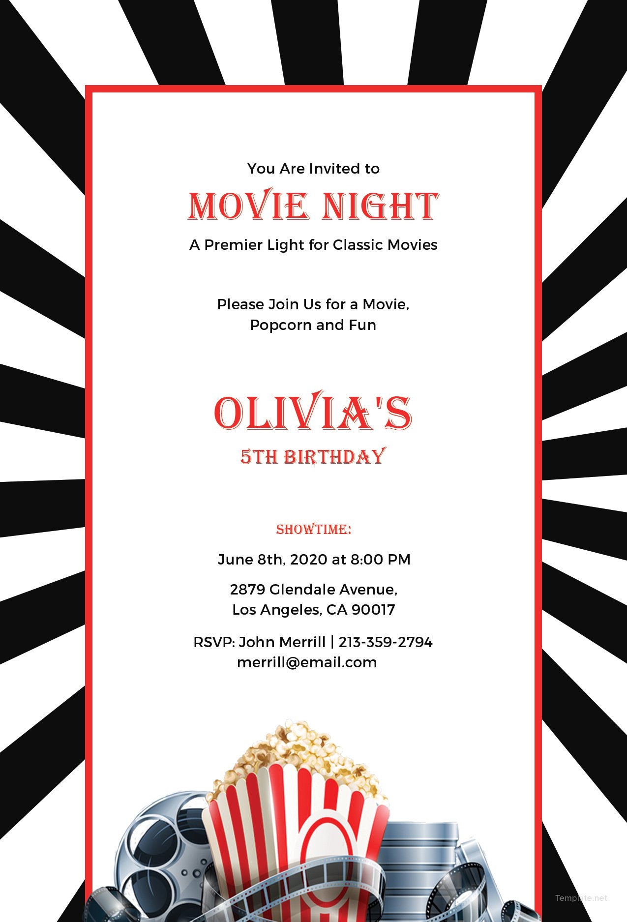 movie invitation template