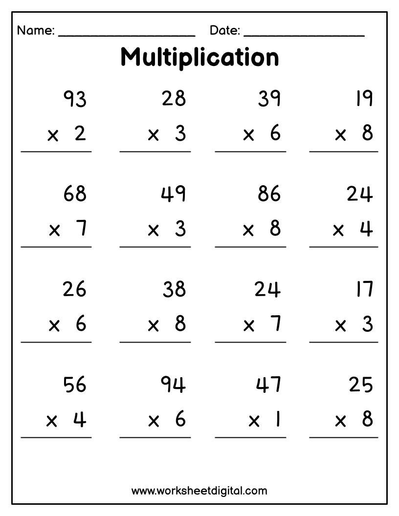 Free Multiplication Worksheets Multiplication Worksheets Library