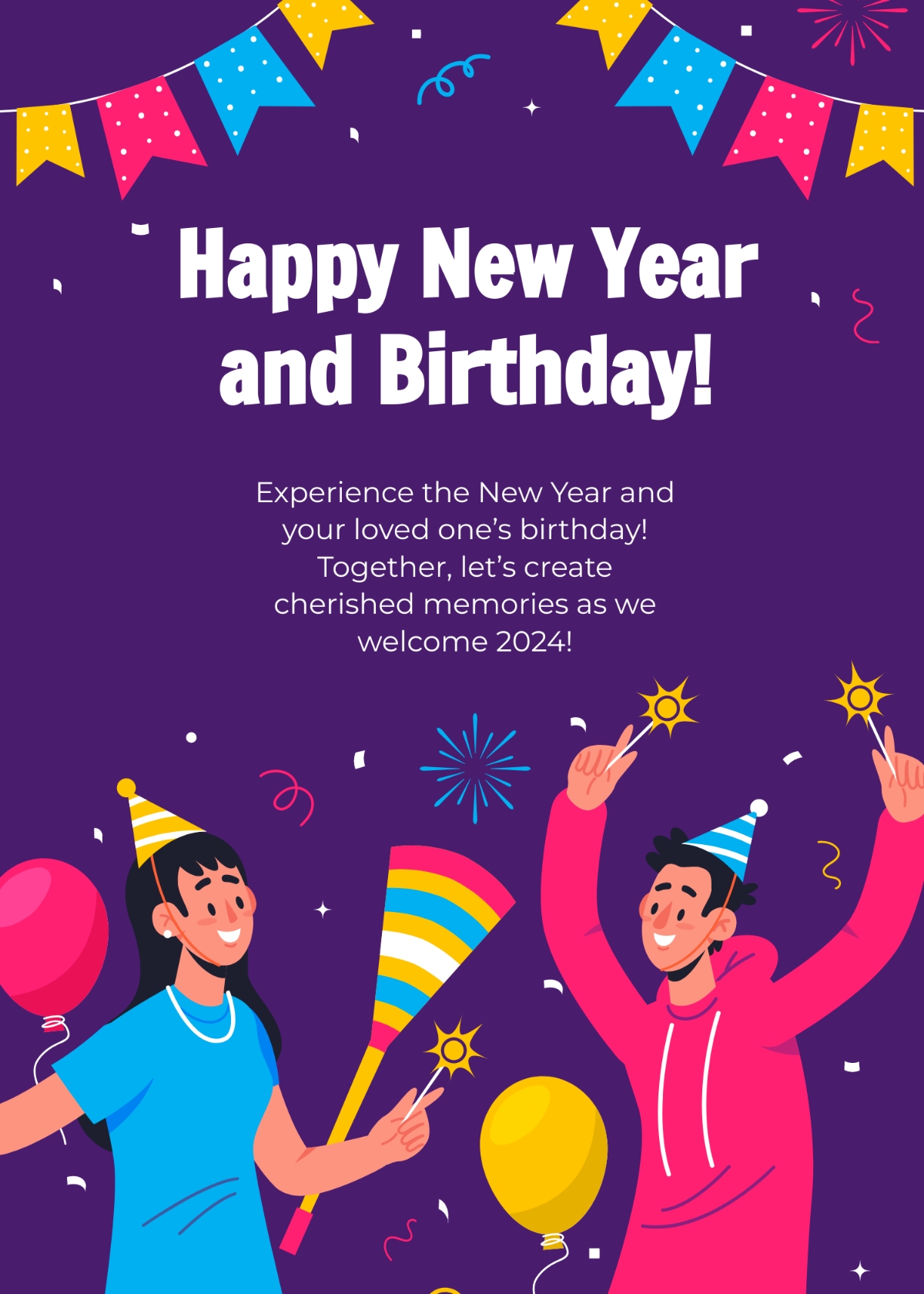 Free New Year Birthday Invitation Template To Edit Online
