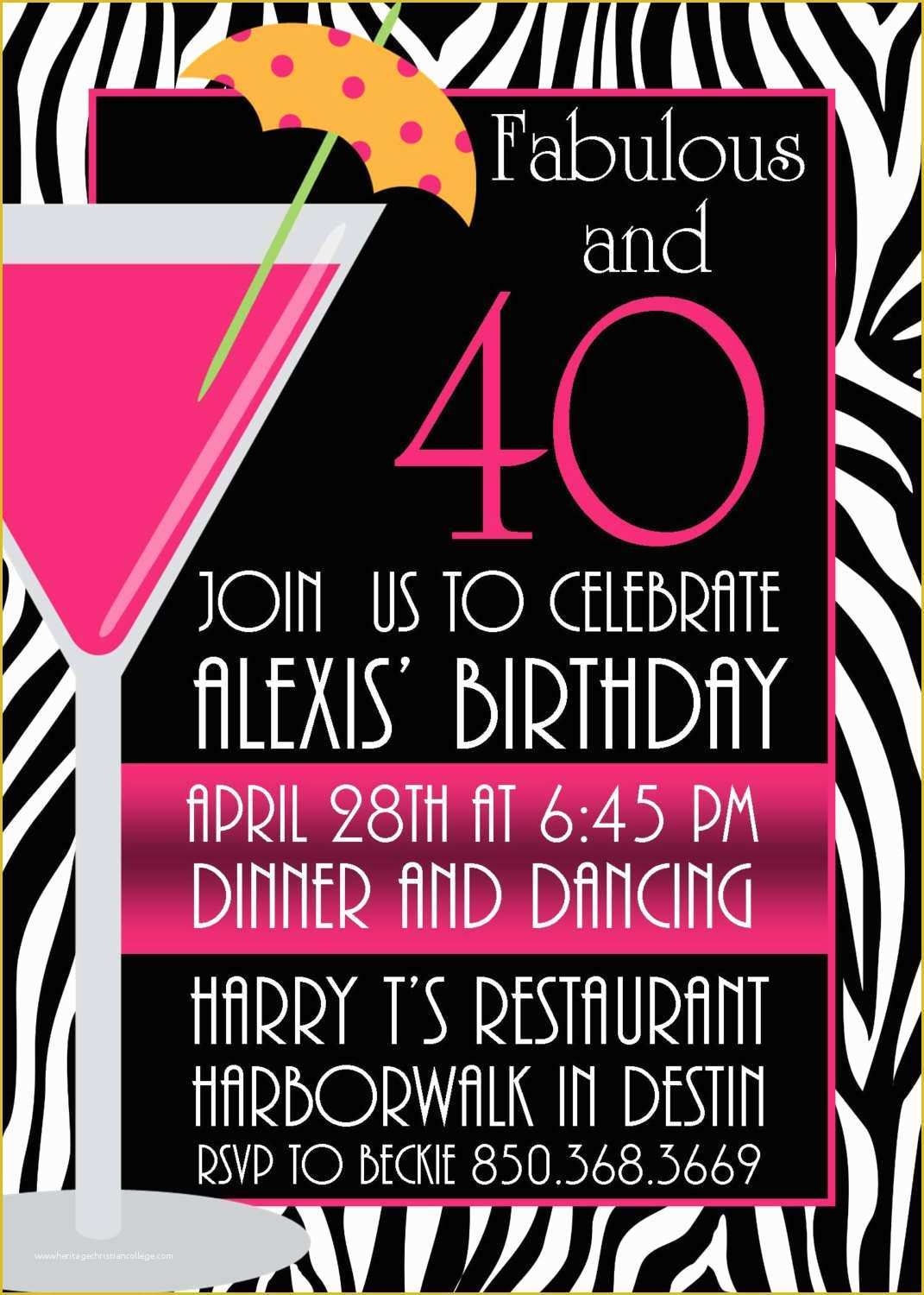 Free Online 40th Birthday Invitation Templates Of Free Printable 40th 