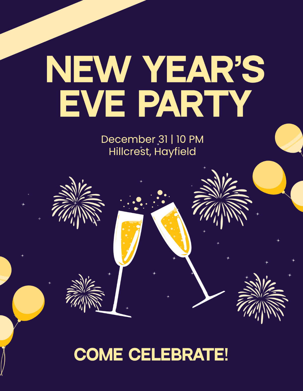 Free Party New Year 39 s Eve Flyer Template To Edit Online