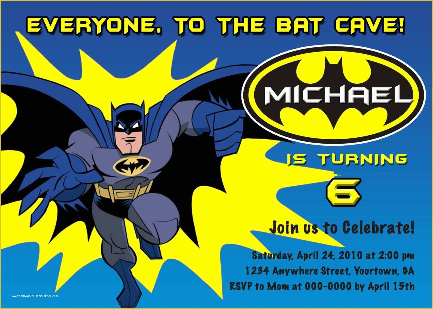 Free Personalized Birthday Invitation Templates Of Batman Personalized 