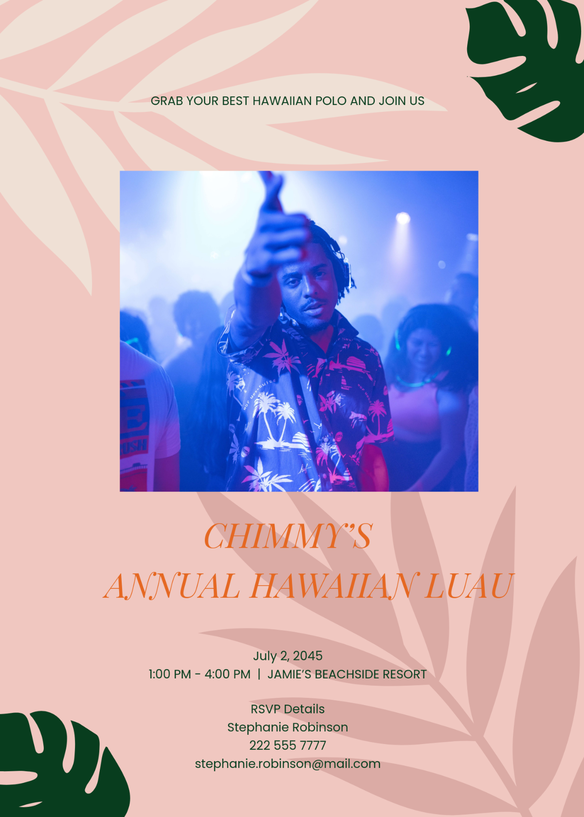 Free Photo Luau Invitation Template To Edit Online